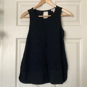 J. Crew key hole black tank bottom panel XS
